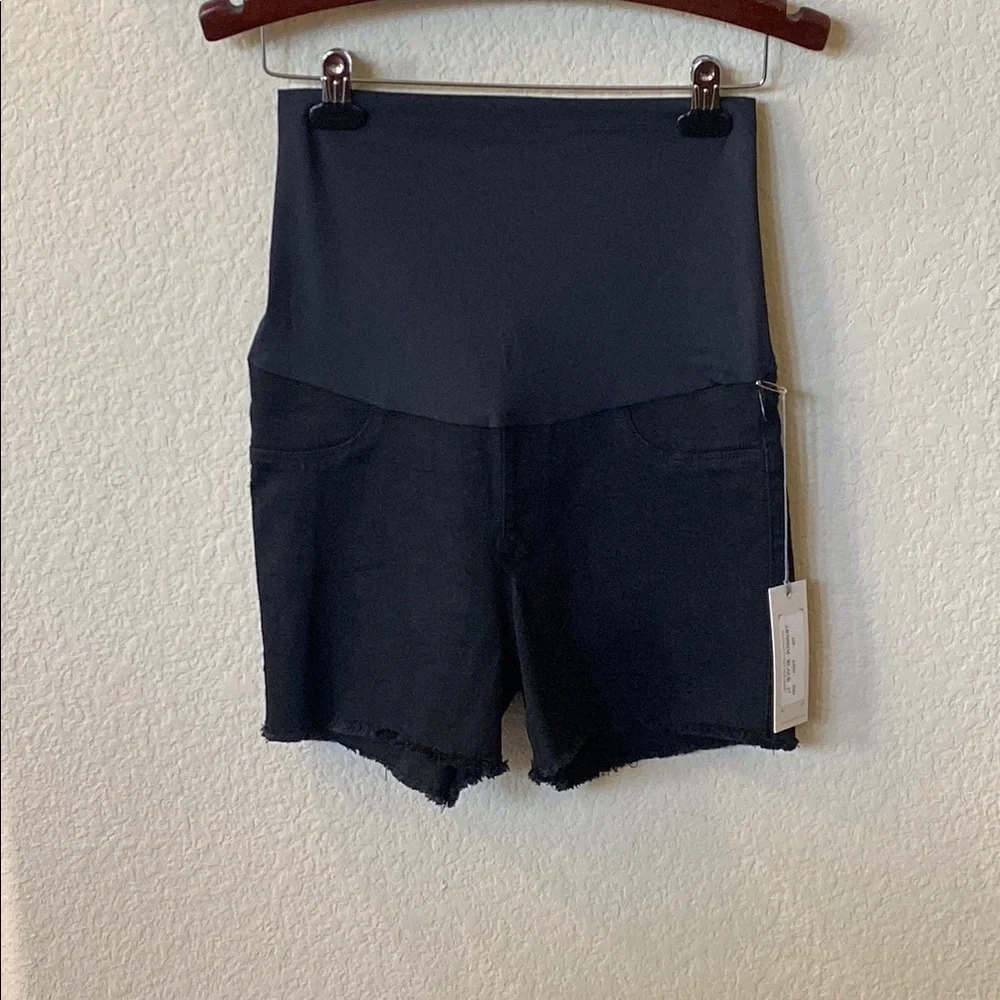 JUSTUSA High Waist Maternity Shorts Black Denim Size 27